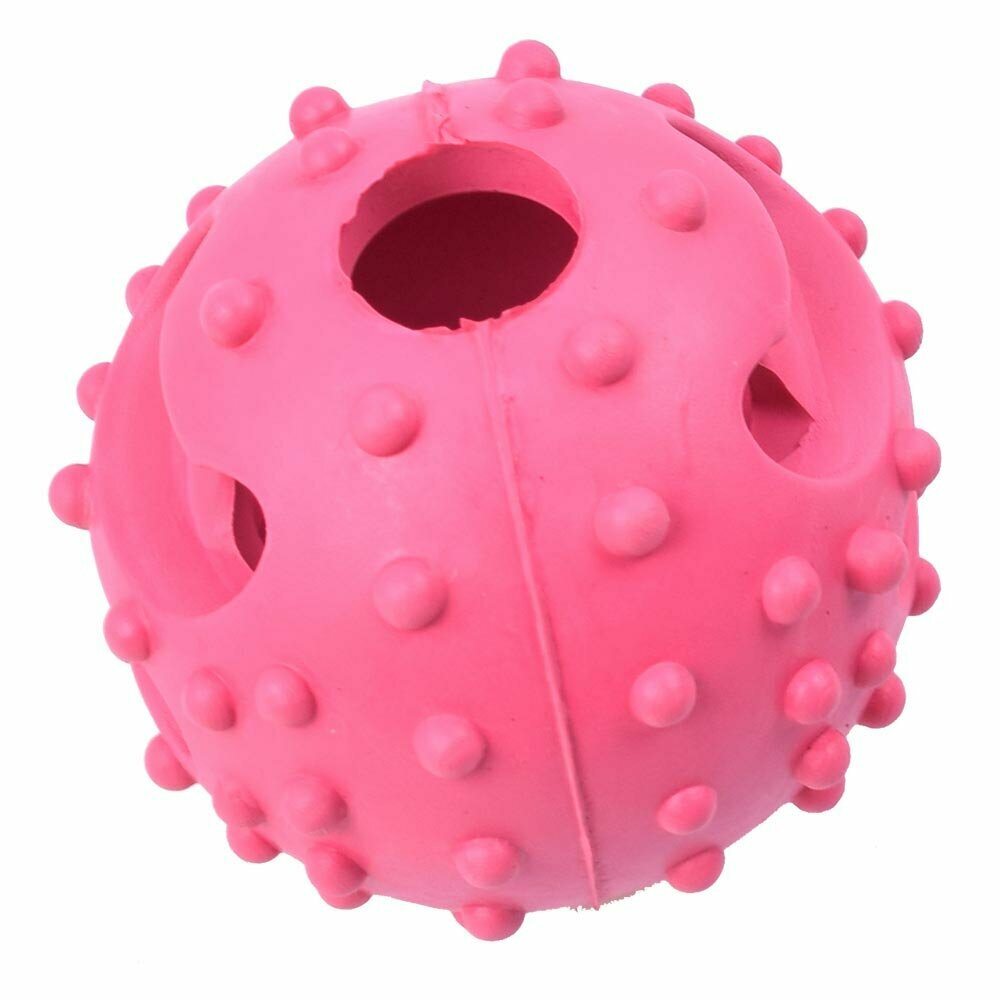 GogiPet pink žoga za majhne pse - igrača za priboljške - premer 7 cm Ø