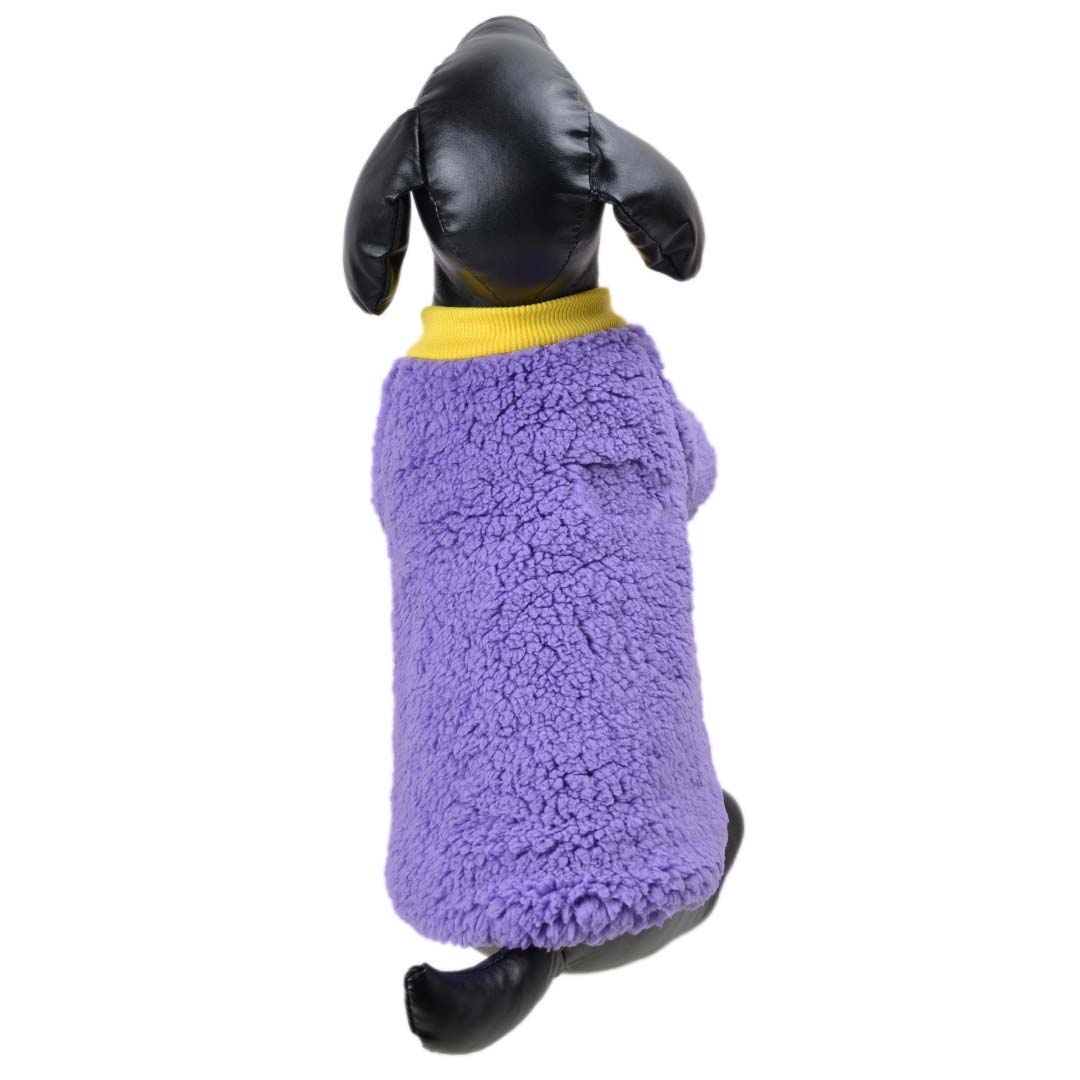 Topli šerpa pulover za psa - vijolična barva