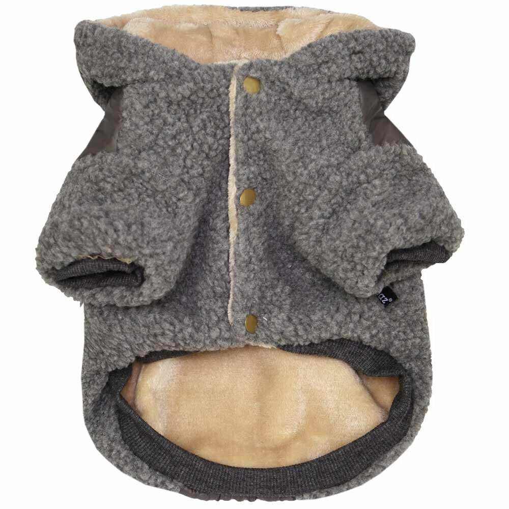 GogiPet zimska jakna za psa "Dobaz"
 - zapenjanje s kovicami, siva barva