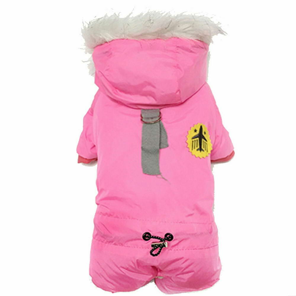 Zimsko oblačilo za psa "Fly Pink" s kapuco - pink barva