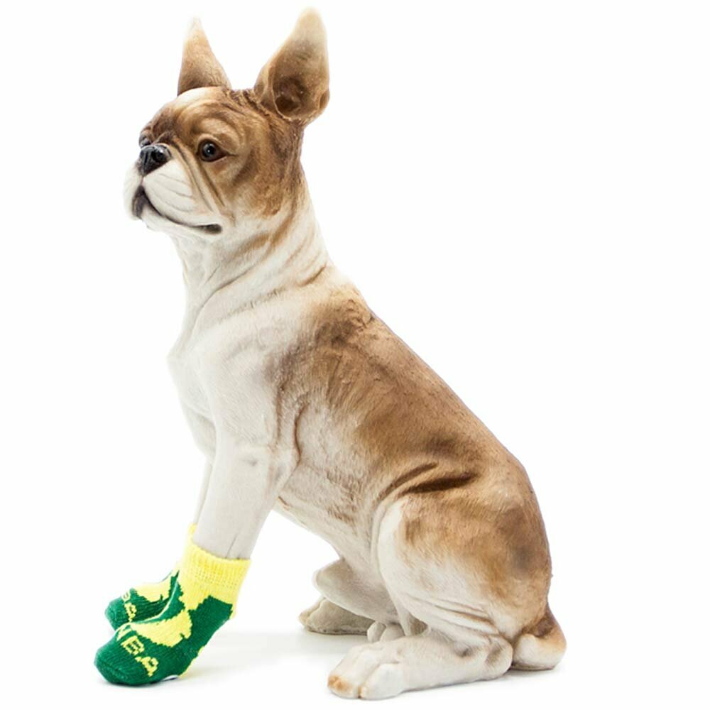 Moderne nogavice za psa "NBA" zeleno rumene