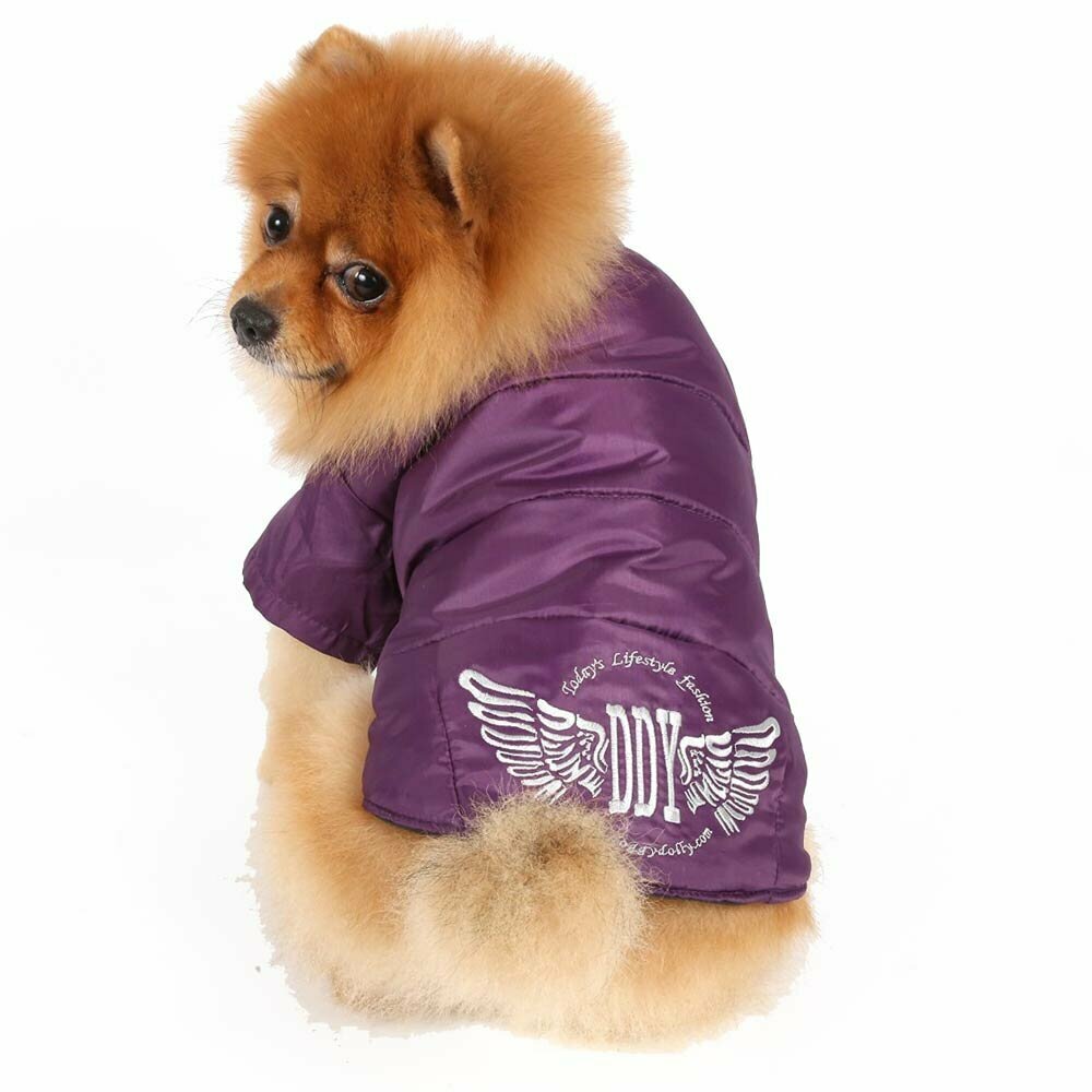 Topla jakna za pse "Krila" - vijolična barva