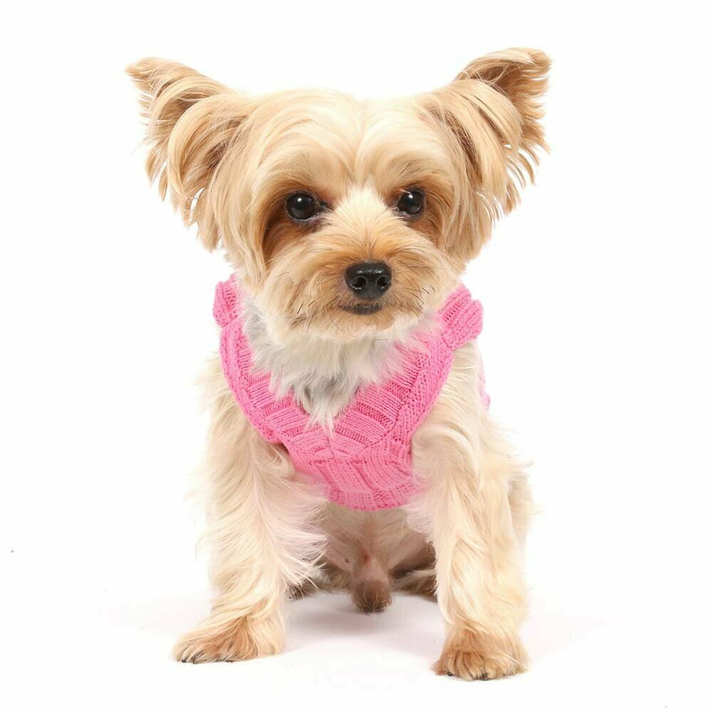 DoggyDolly pink pleten pulover za pse