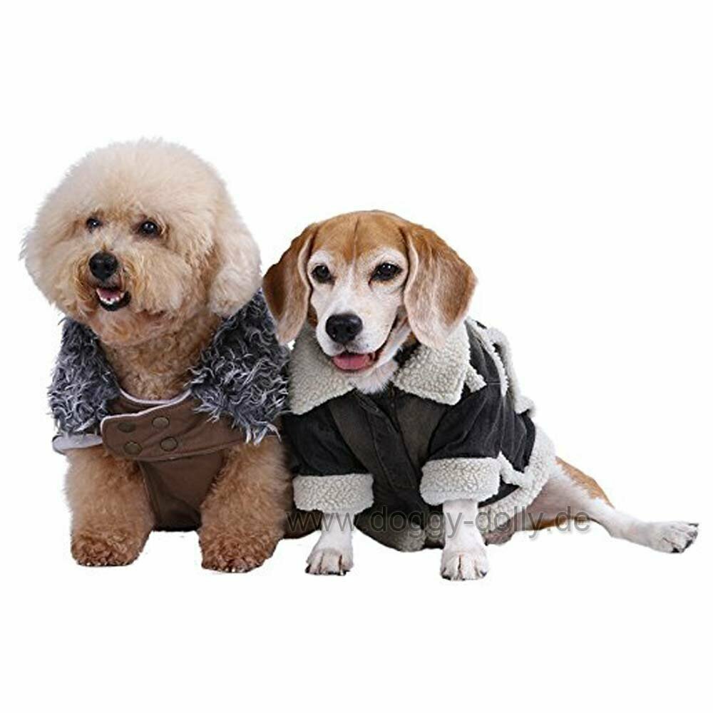 DoggyDolly Jeans jakna za pse - črna, bež - Oblačila za pse