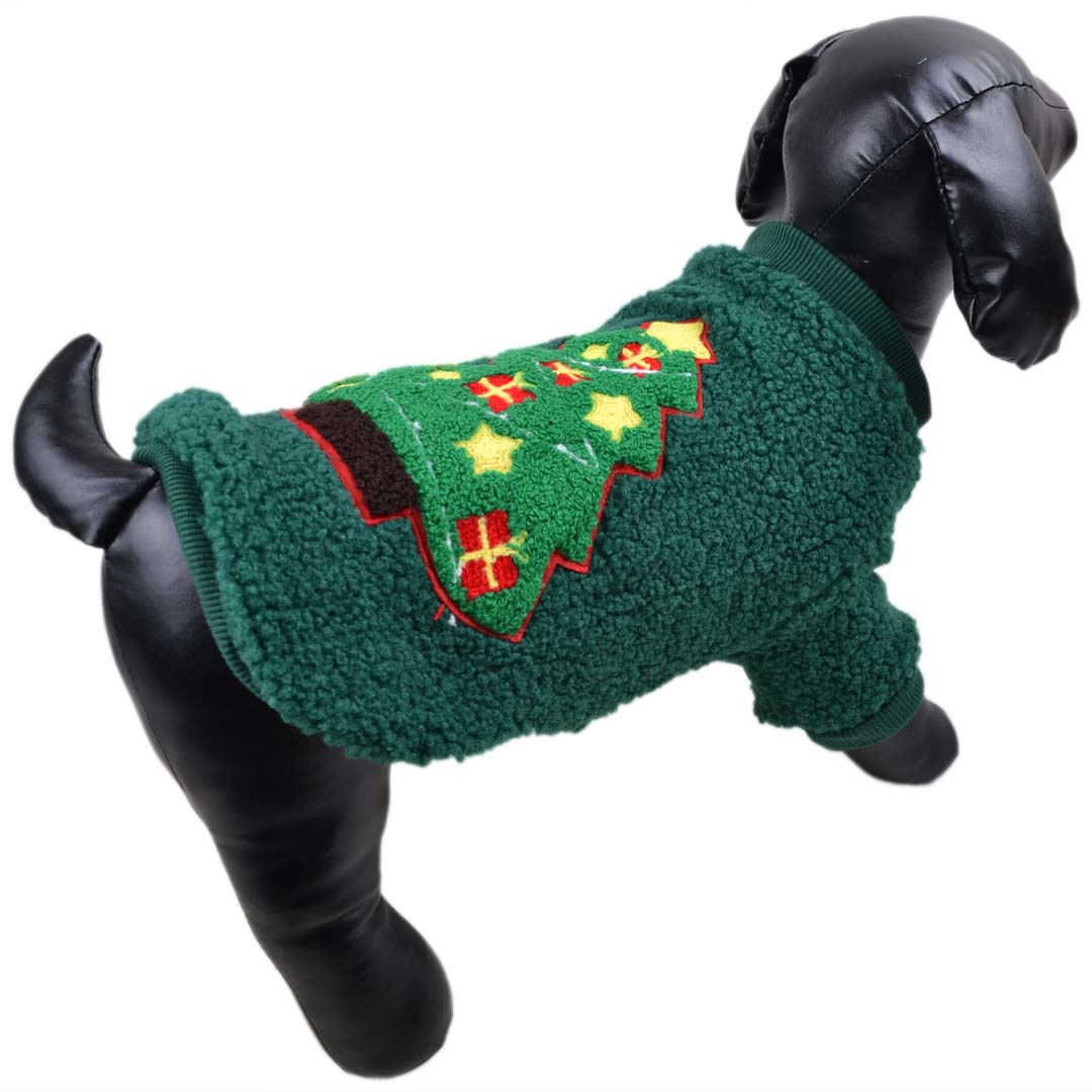 Novoletni pulover za pse "Jelka" - zelena barva