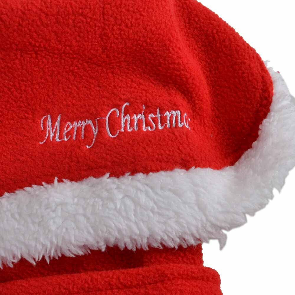 Vezena aplikacija Merry Christmas - božično novoletno oblačilo za psa Santa Claus Girl