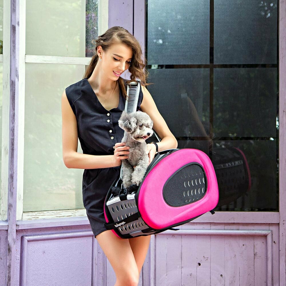 Pink ramenska torba - multifunkcijski voziček za pse