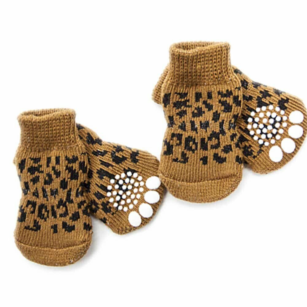 GogiPet nogavice za zaščito pasjih tačk in tal "Leopard"