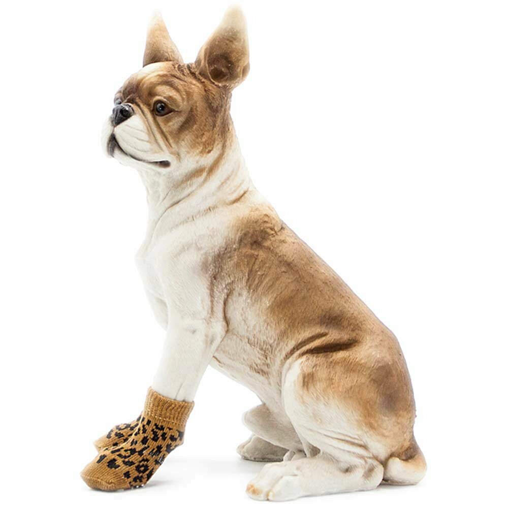 Pletene protizdrsne nogavice za pse "Leopard"