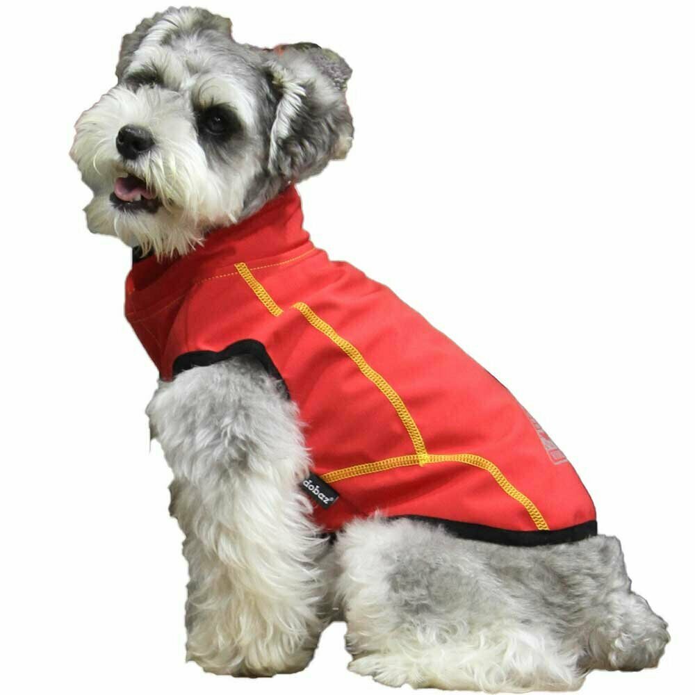 GogiPet udoben, rdeč dežni plašček za psa - zaščitna oblačila za pse