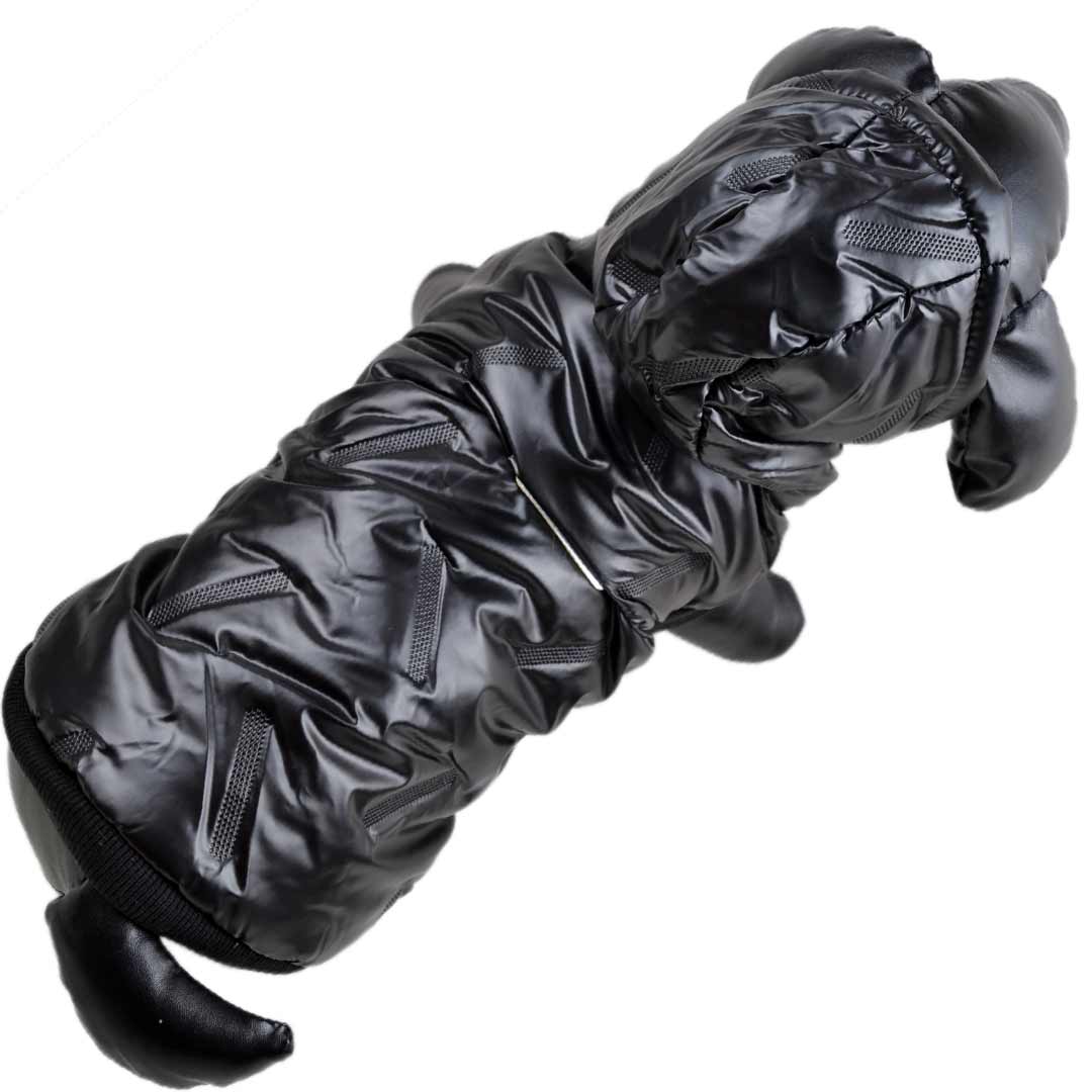 Anorak za pse "Moonwalk" - črna barva, model s kapuco
