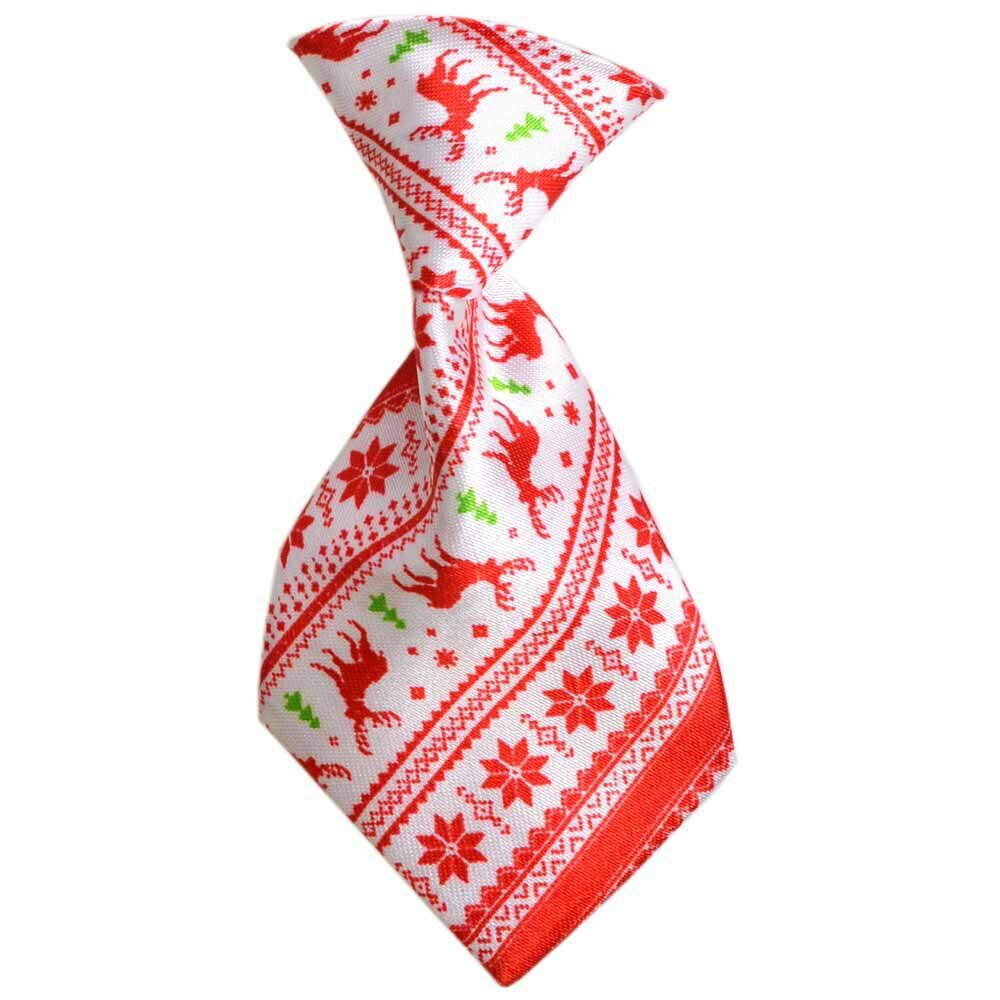Bela kravata za pse z norveškim vzorcem