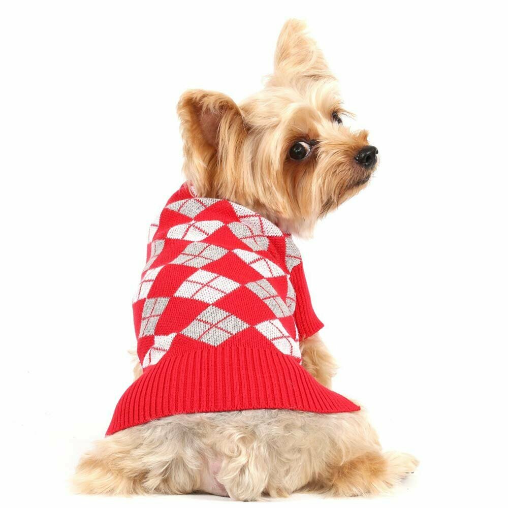 Puli pulover za pse "Karo" - rdeča barva
