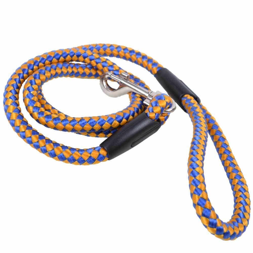 Pleten povodec za pse modro oranžne barve - 120 cm x 1,2 cm