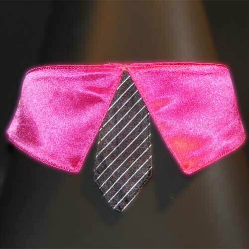 Temno roza ovratnice s kravato L GogiPet ® 