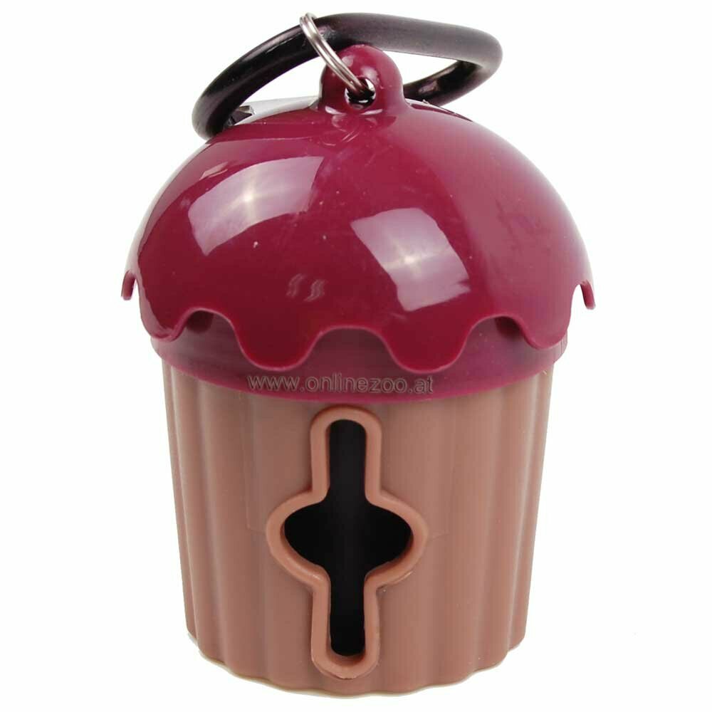 Modrena "Cup Cake" obešanka za vrečke za pobiranje iztrebkov - vinsko rdeča barva