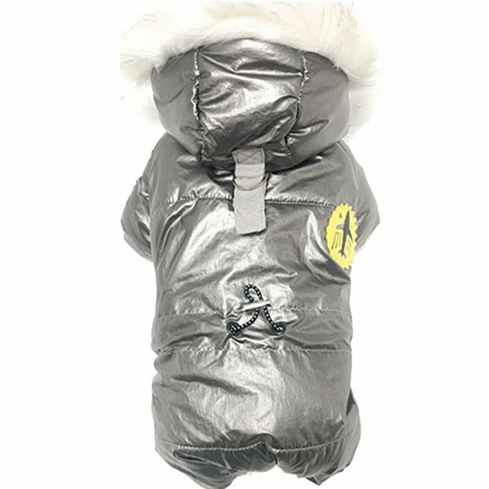 Zimsko oblačilo za psa "Fly Silber" s kapuco - srebrna barva
