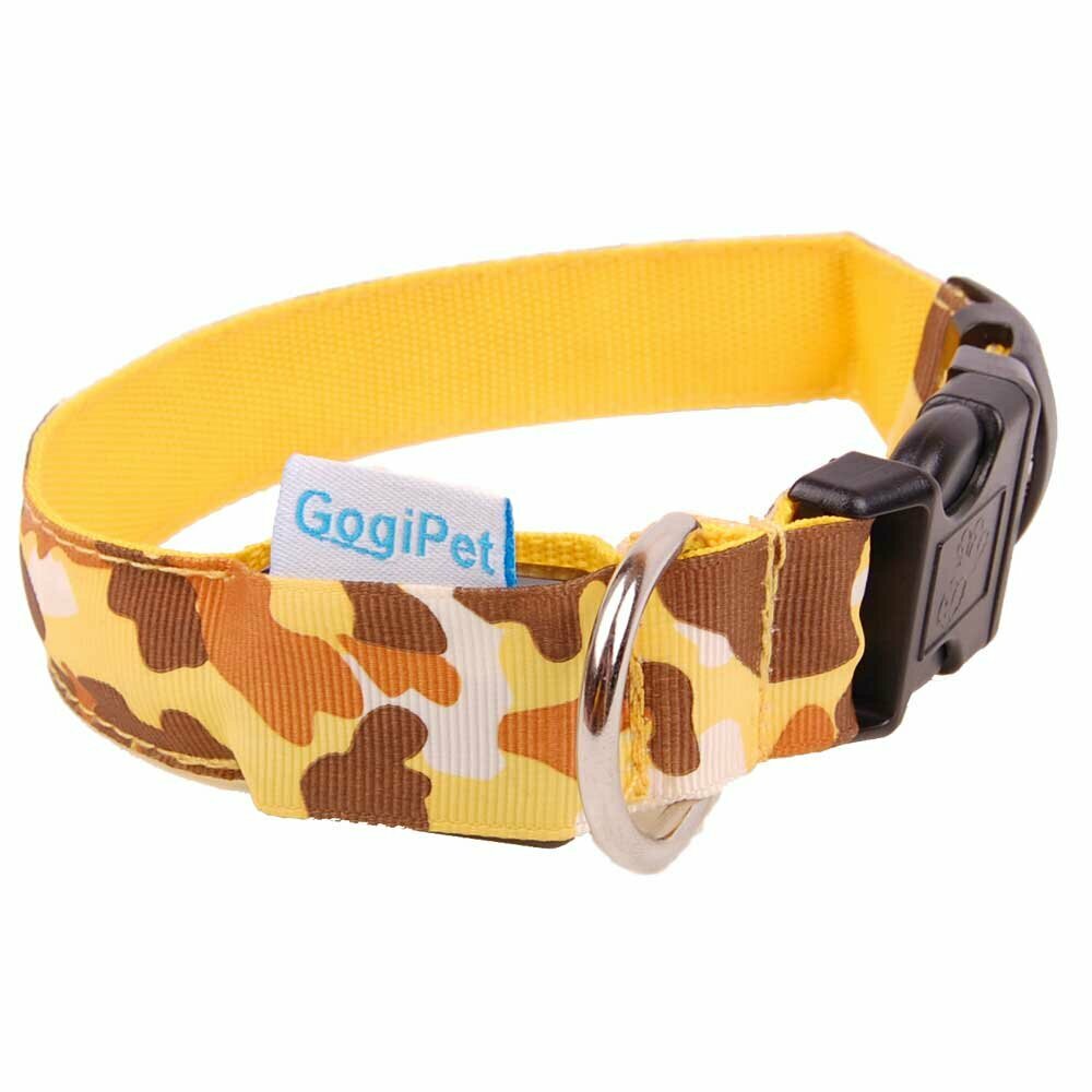 GogiPet® maskirna ovratnica za pse - rumena barva, velikost XL
