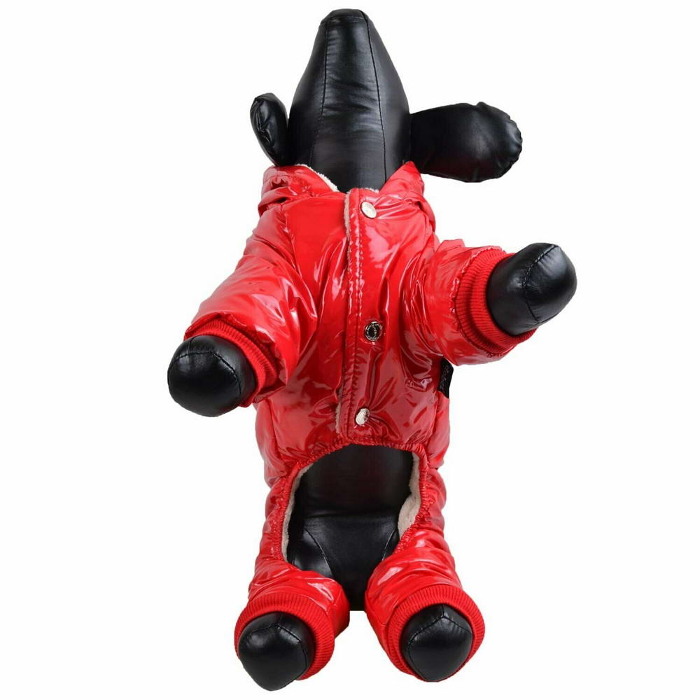 Zimsko oblačilo za psa "Jacop" - rdeča barva, dolgi rokavi in hlačnice