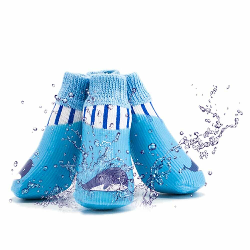 Vodoodporni čevlji za pse - modri