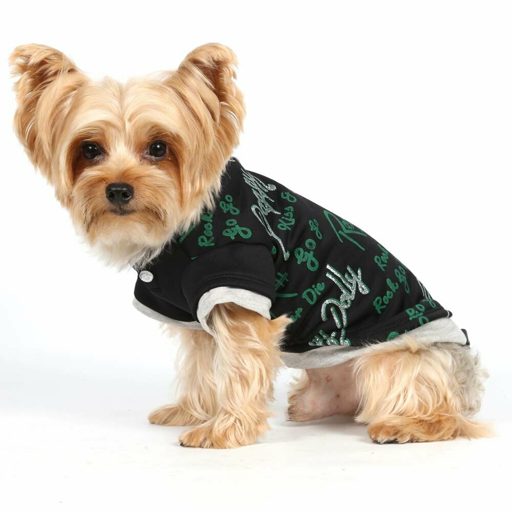 DoggyDolly Rock&Roll pasji puloverji - črna barva -  DoggyDolly W169 - Topla oblačila za pse