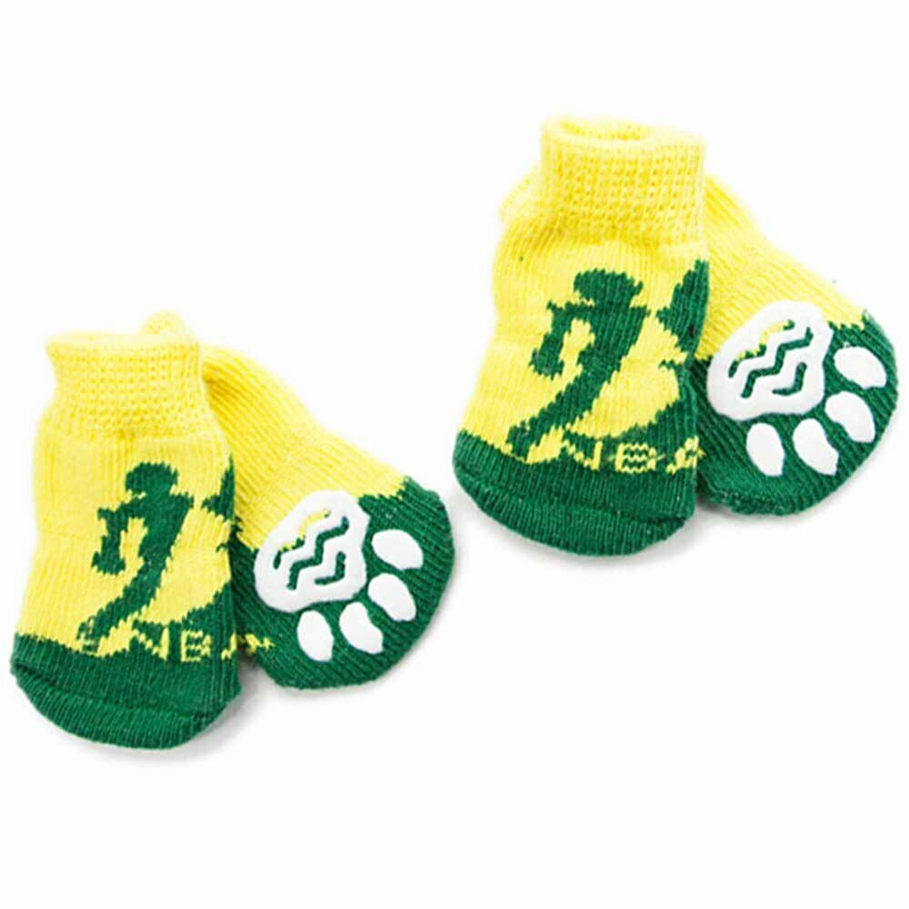 GogiPet protizdrsne nogavice za psa "NBA" - rumeno zelene