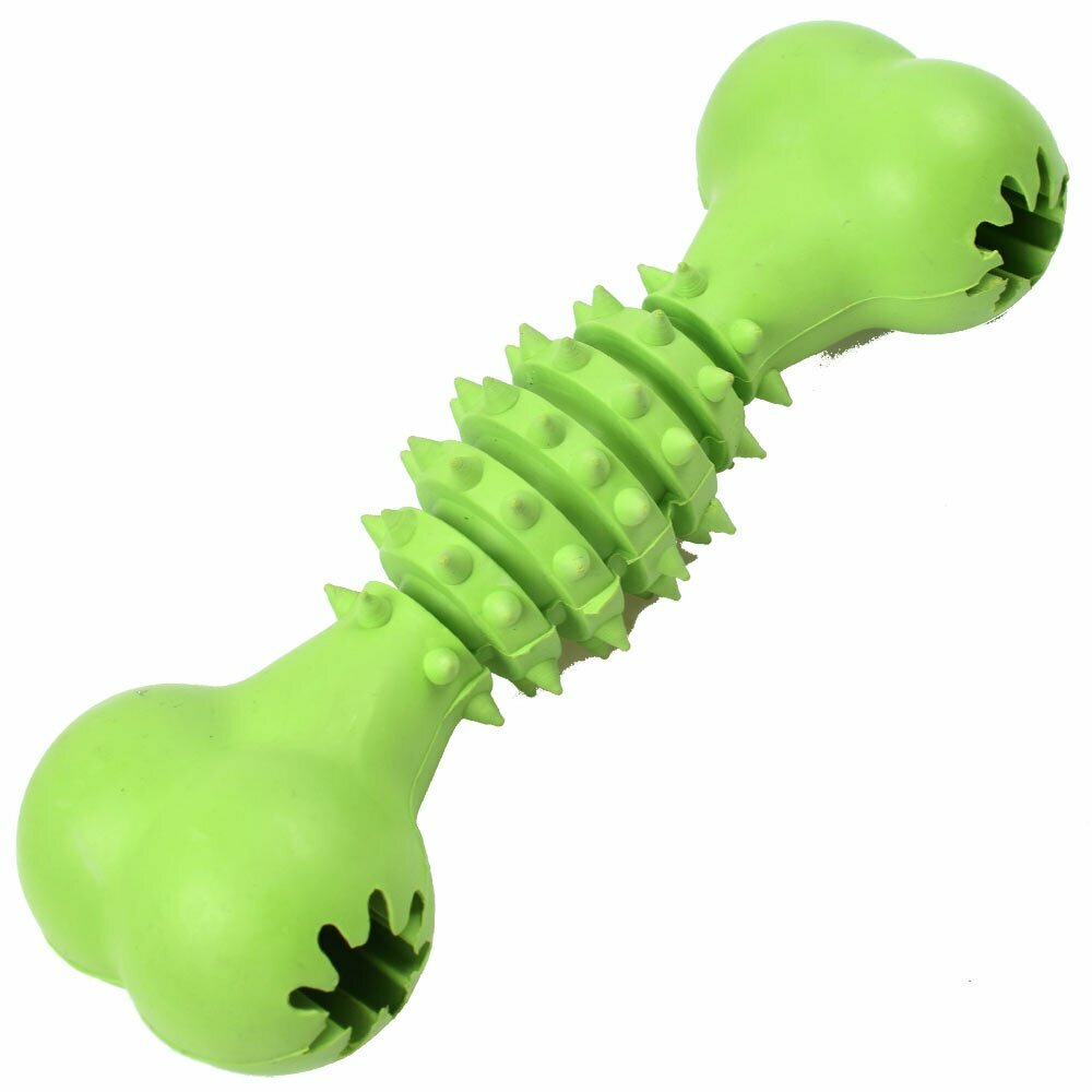 Velika igrača za čiščenje zob - 19 cm - zelena barva