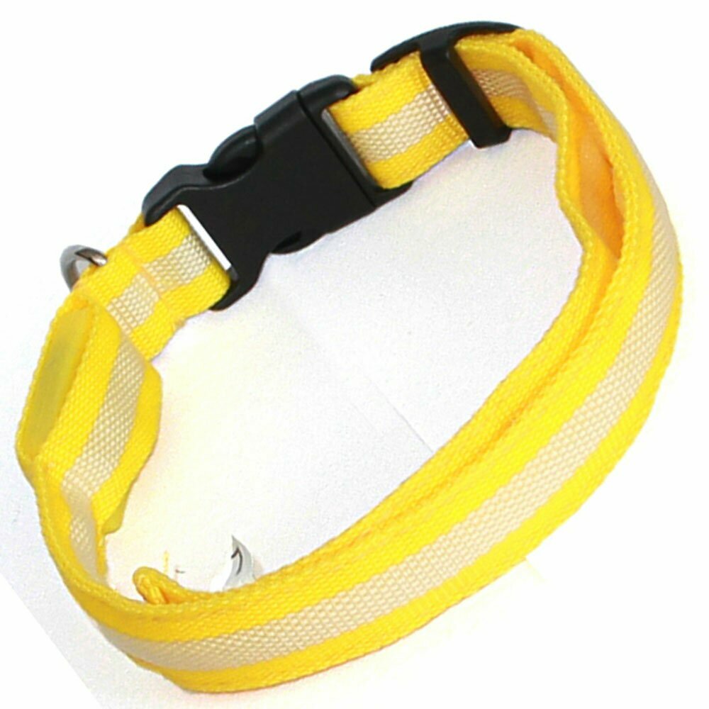 GogiPet® svetleča ovratnica za pse "Sliim Line" - rumena barva