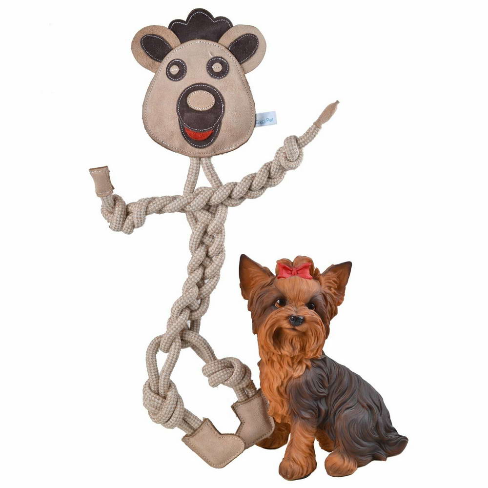 GogiPet® igrača za pse iz naravnih materialov "Kravica" za žvečenje in grizenje