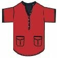 Grooming srajca za negovalce psov "Figarino" - rdeča barva, raven kroj