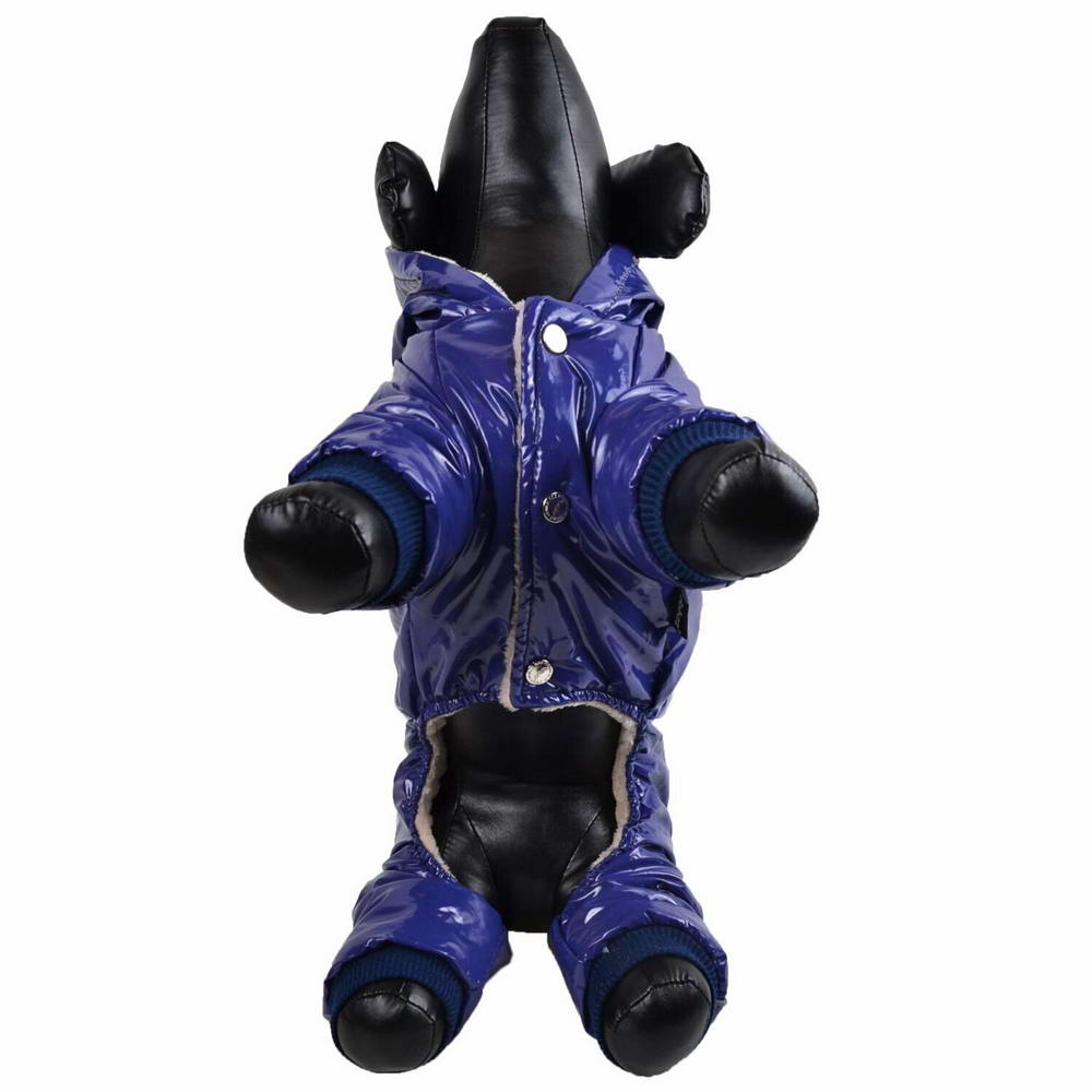 Zimsko oblačilo za psa "Jacop" - modra barva, prožna obroba na rokavih