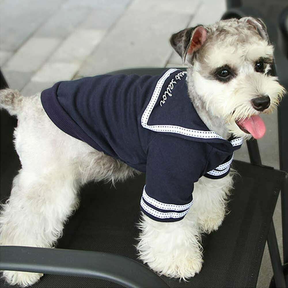 Topla oblačila za pse - mornarski pulover za psa "I am a best sailor"