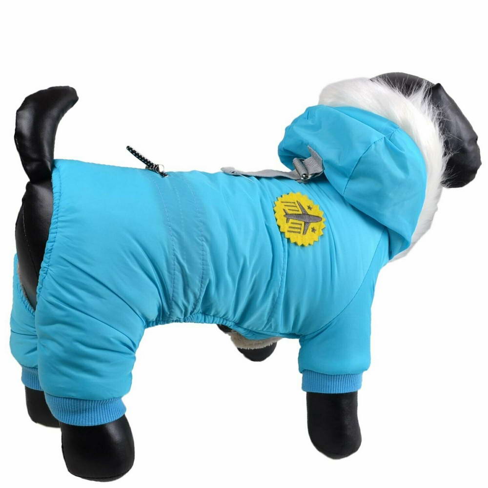 Zimsko oblačilo za psa "Fly Blue" z našitkom na ramenih - svetlo modra barva