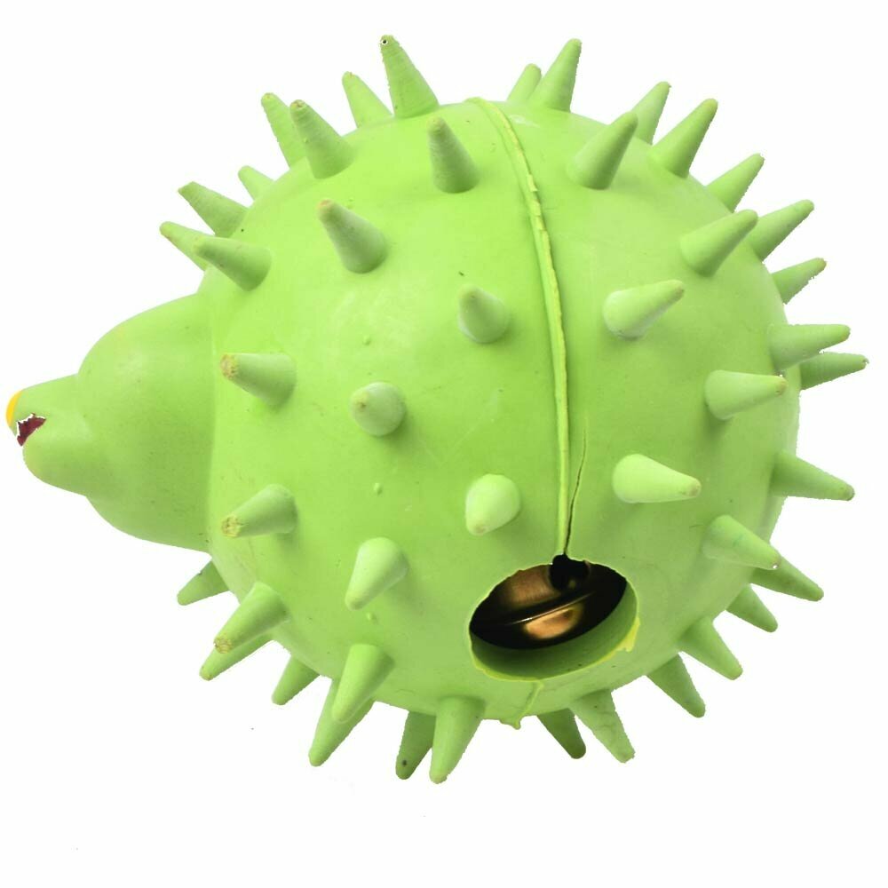 Zeleni ježek z zvončkom - igrača za majhne pse in mladičke