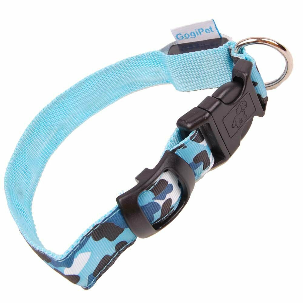 GogiPet® modra ovratnica za pse z XL maskirnim vzorcem 