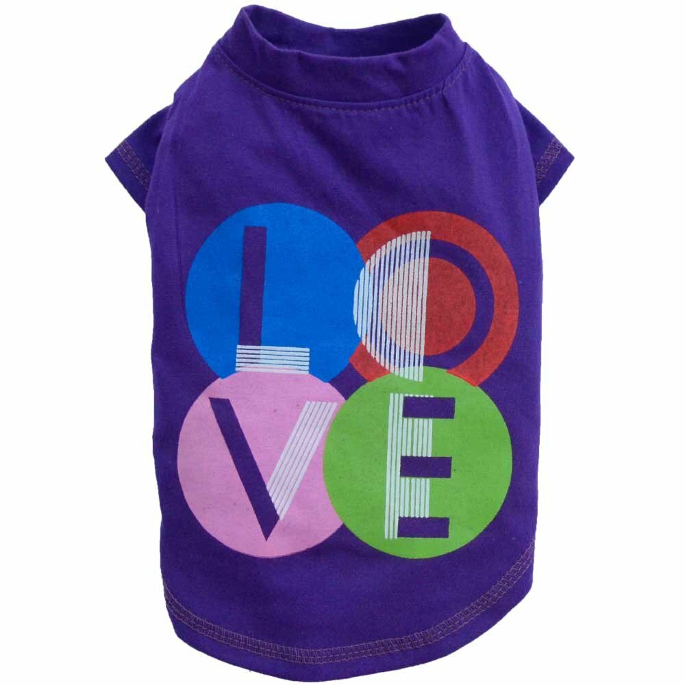 Majica za pse "Love" - lila barva