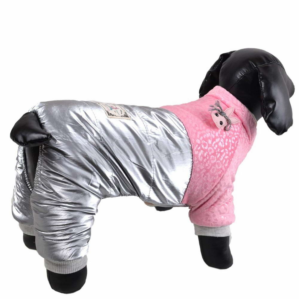 GogiPet zimski kombinezon za pse "Rozi" - srebrna barva