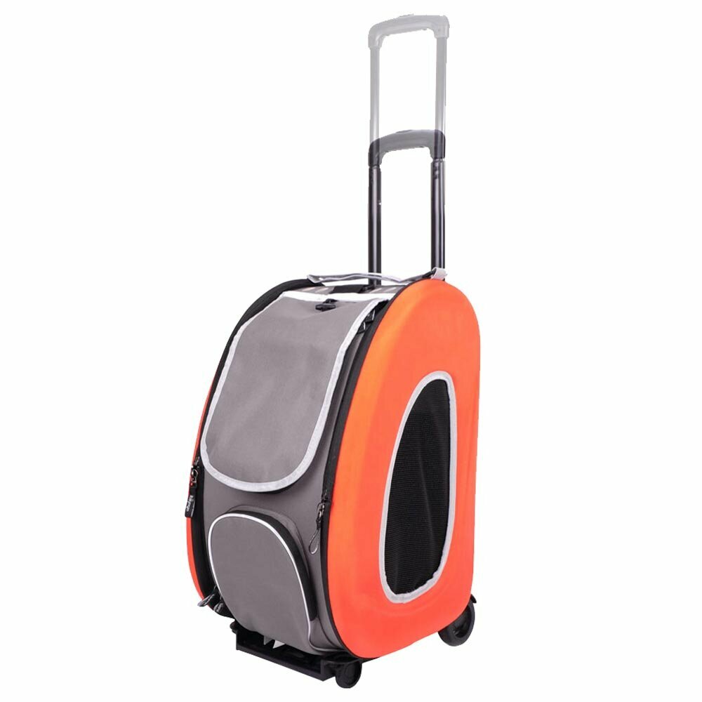 Kovček s kolesi - multifunkcijski voziček za pse oranž