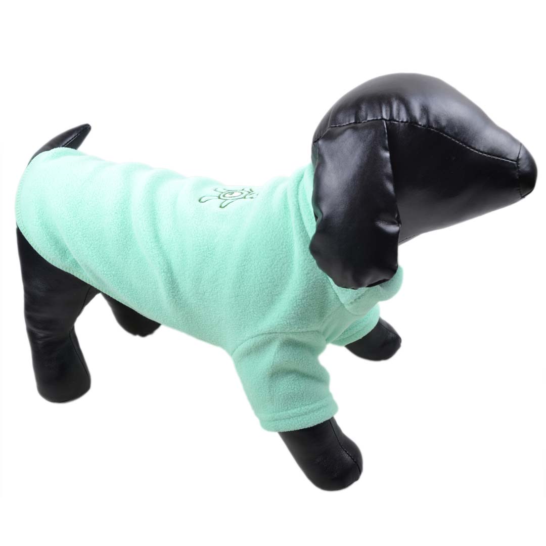 Topli pulover za pse "Teddy" z vezeno aplikacijo - zelena barva