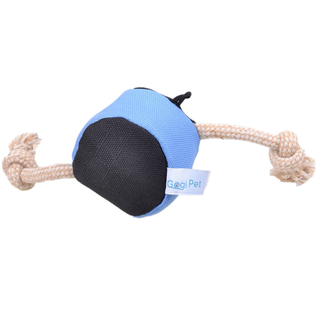 GogiPet® tekstilna kocka z vrvjo 28 cm - igrača za pse iz naravnih materialov