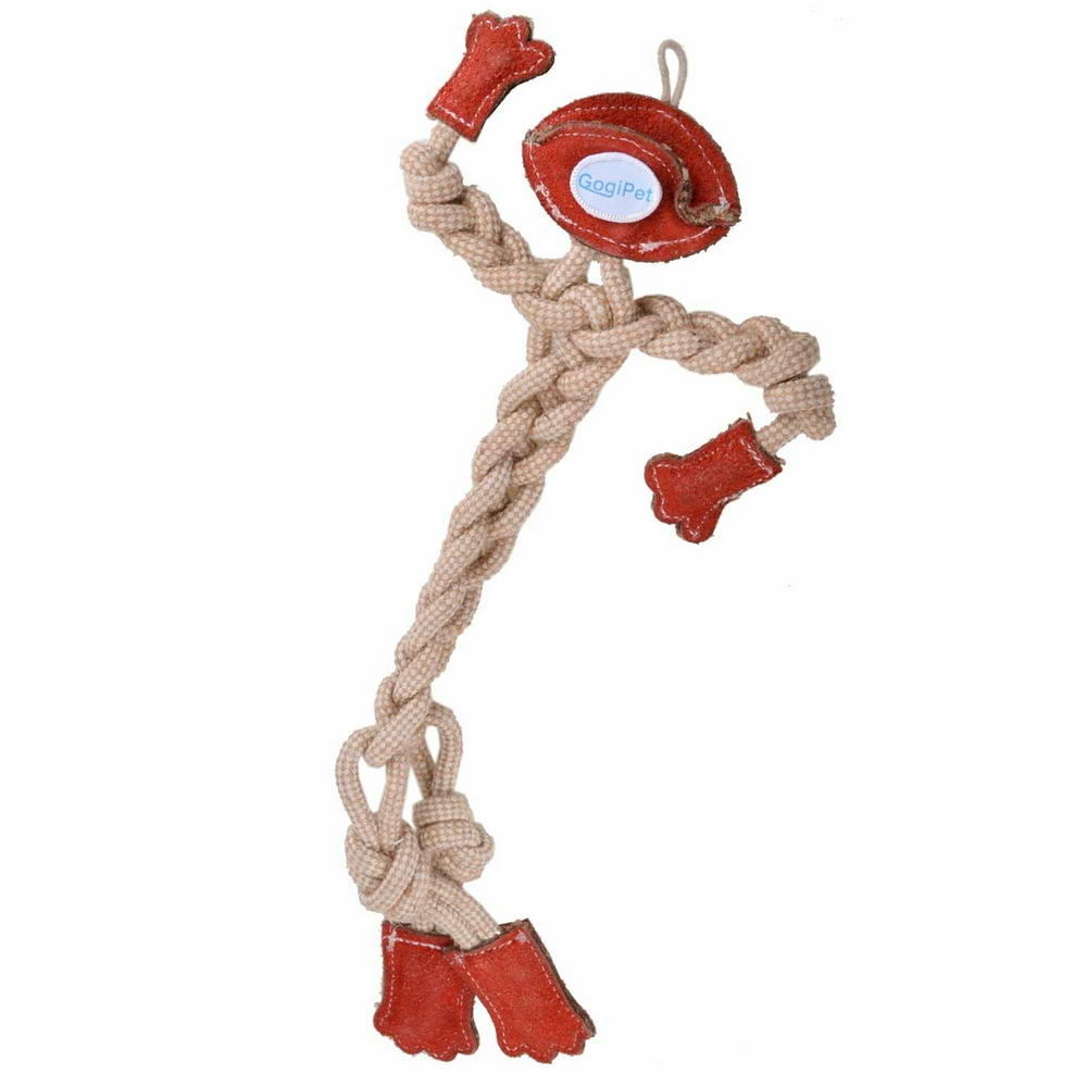 "Rdeči Človeček" - GogiPet® igrača za pse iz naravnih materialov je velikosti 41 cm
