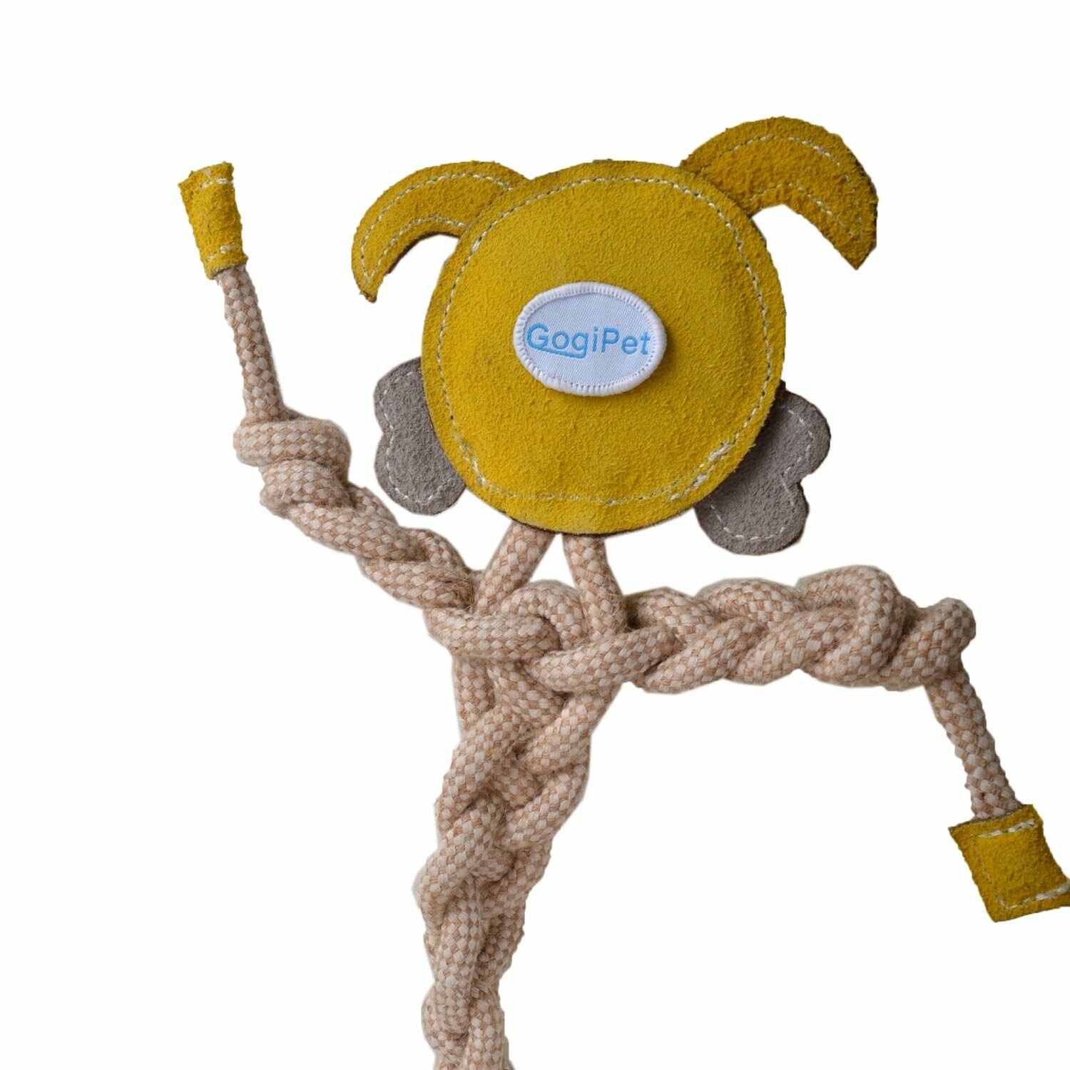 Usnjena GogiPet® igrača za pse iz naravnih materialov "Kuža s kostjo"