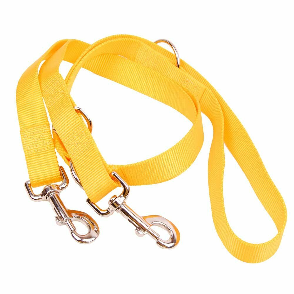 Najlonski povodci za pse z nastavljivo dolžino - rumena barva