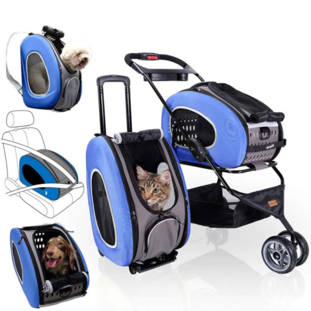 Multifunkcijski voziček za pse 5 v 1 - modra barva