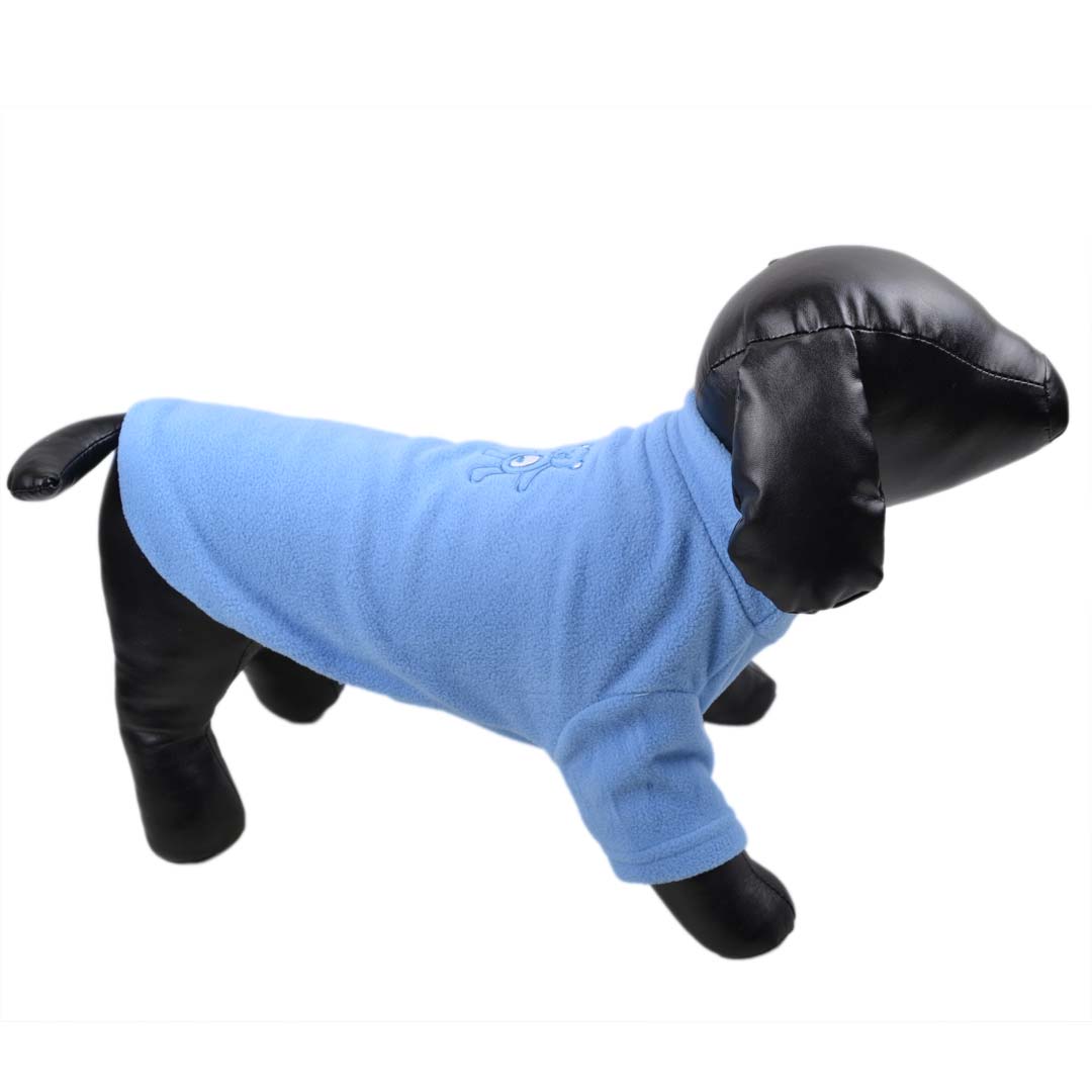 Kosmaten, topli pulover za pse "Teddy" - modra barva