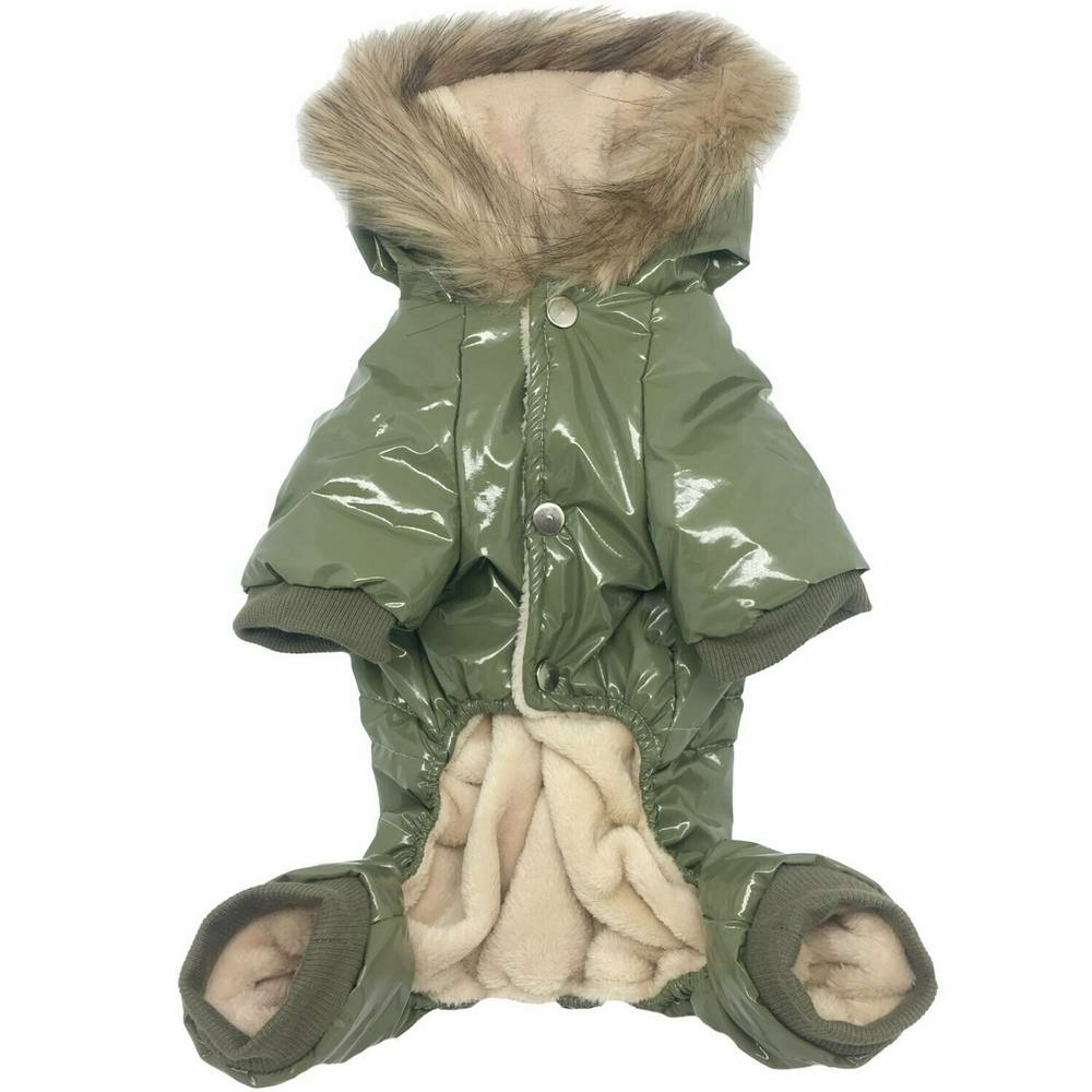 Zimsko oblačilo za psa "Lorenzo" - rjava barva, zapenjanje s kovicami