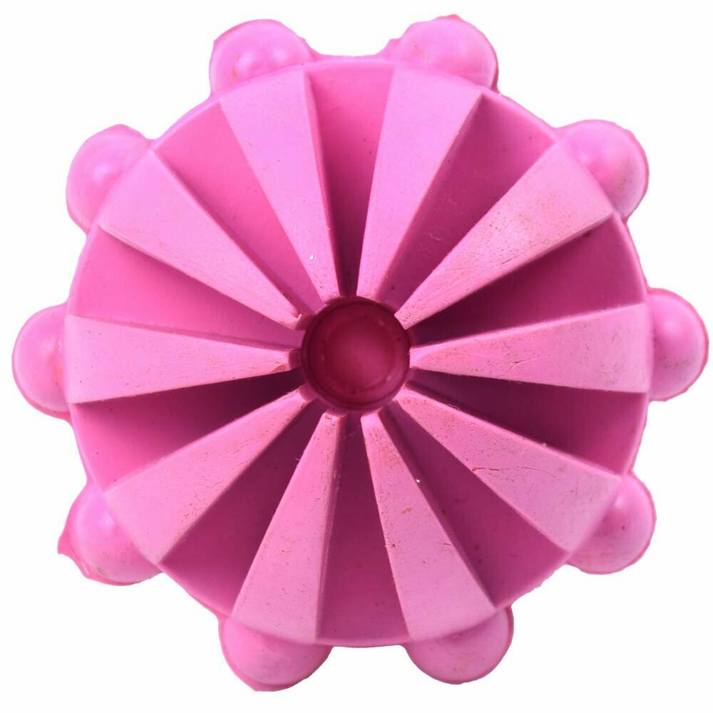 Roza žoga za priboljške - igrača za čiščenje zob s premerom 7 cm