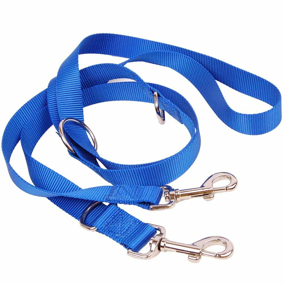 Najlonski povodci za pse z nastavljivo dolžino - modra barva