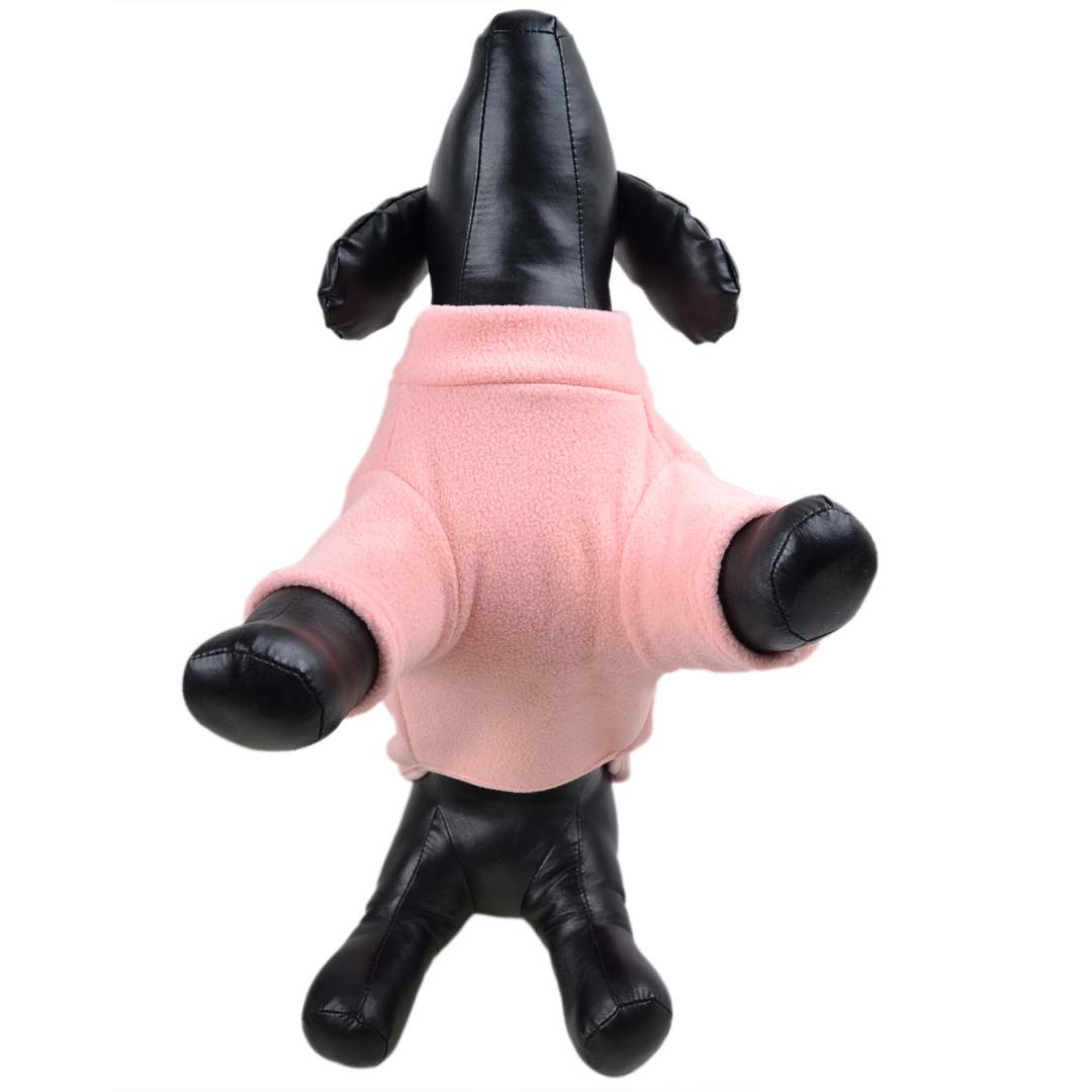 Topli pulover za pse "Teddy" - rožnata barva, kroj na 2 tački