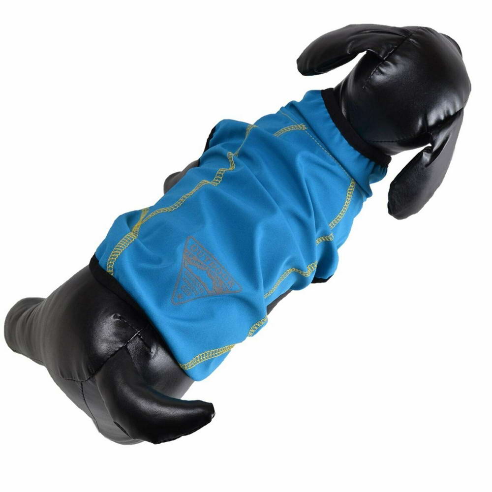 Nepremočljiv modri dežni plašček za pse - visok ovratnik